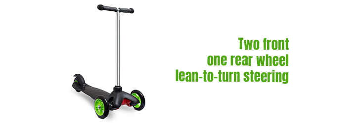 Two-front-–-one-rear-wheel-lean-to-turn-steering