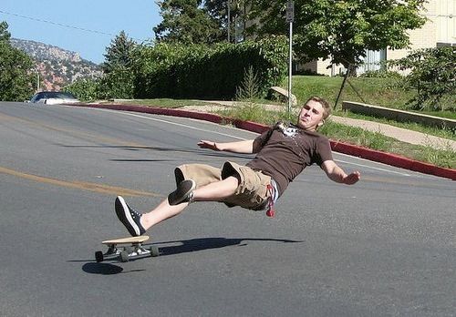 Speed wobbles on skateboards