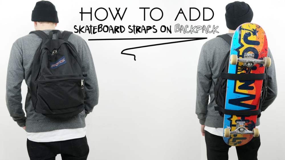 How to add skateboard straps on backpack