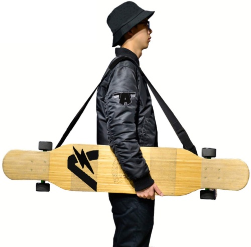 How to Carry a Skateboard on a Bike - Use shoulder strap or shoulder bag