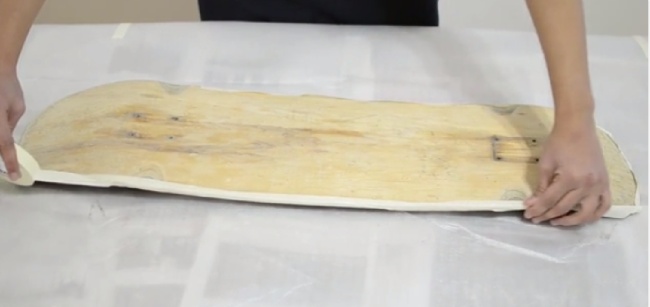 How to Paint a Longboard - Taping the skateboard
